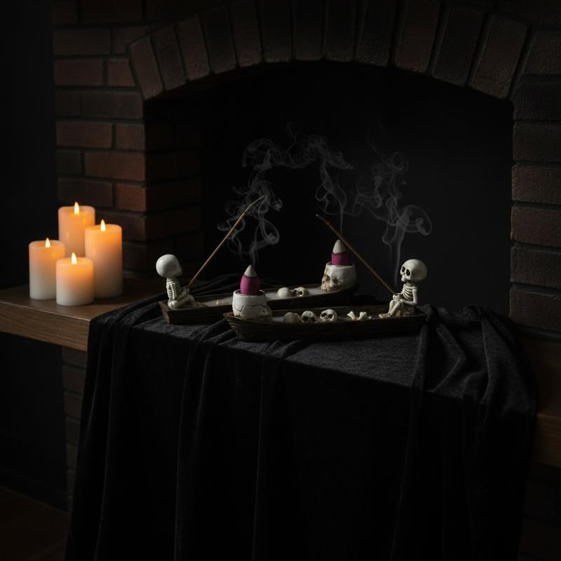 Incense Holder - スカルボート型インセンスホルダー、ユニークなレジン製インセンスバーナースタンド、書斎、茶道、ヨガスペース、家の装飾に。