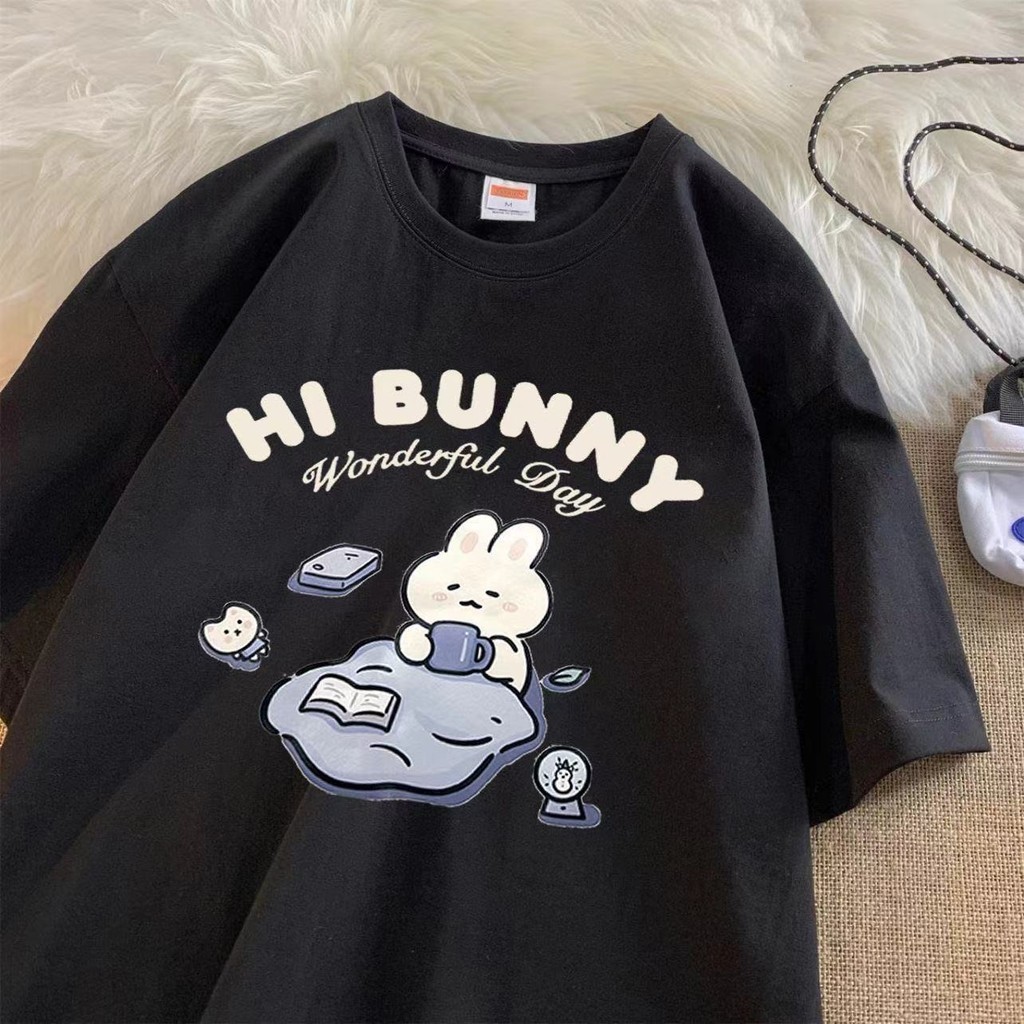 夏日本のかわいいお茶を飲むウサギプリント半袖Tシャツレディー - Japanese Tea のレビューと価格