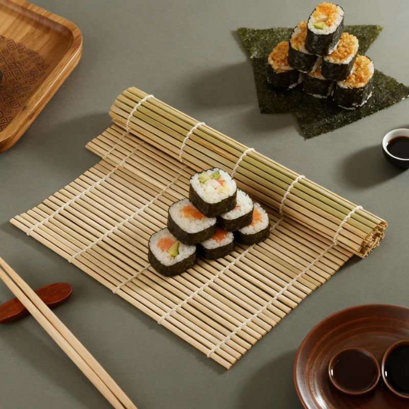 天然竹製寿司マット 正方形寿司巻きマット 緑竹製寿司巻きマッ - Sushi Making Kit のレビューと価格