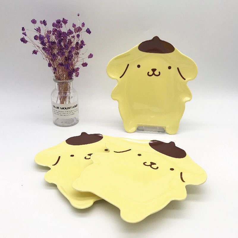 かわいいポムポムプリンの形をしたお皿。愛らしい黄色い子犬のス - Japanese Snacks のレビューと価格