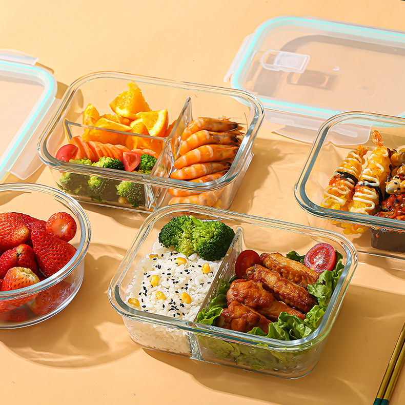 耐熱ガラス製食品保存容器。高ホウケイ酸ガラス製で、電子レンジ - Bento Box のレビューと価格