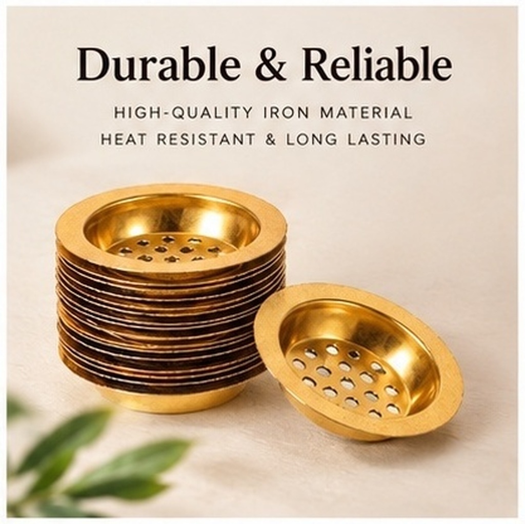10個入り、香炉用トレイ、ゴールド調、穴あき鉄製カップ、炭を - Incense Holder のレビューと価格