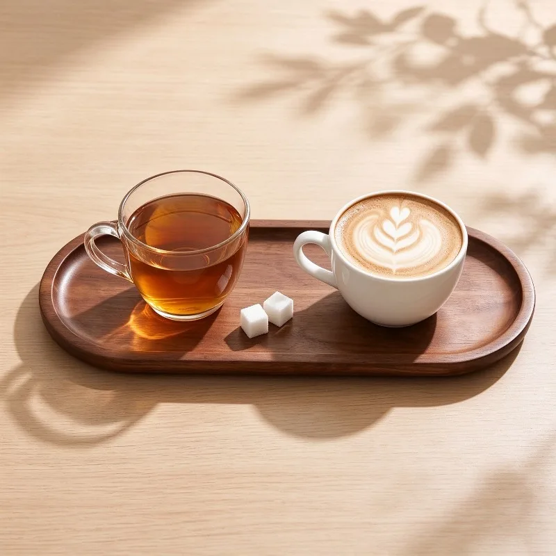 和風の楕円形アカシア材製ティーコースター、丈夫なカップホルダ - Japanese Tea のレビューと価格