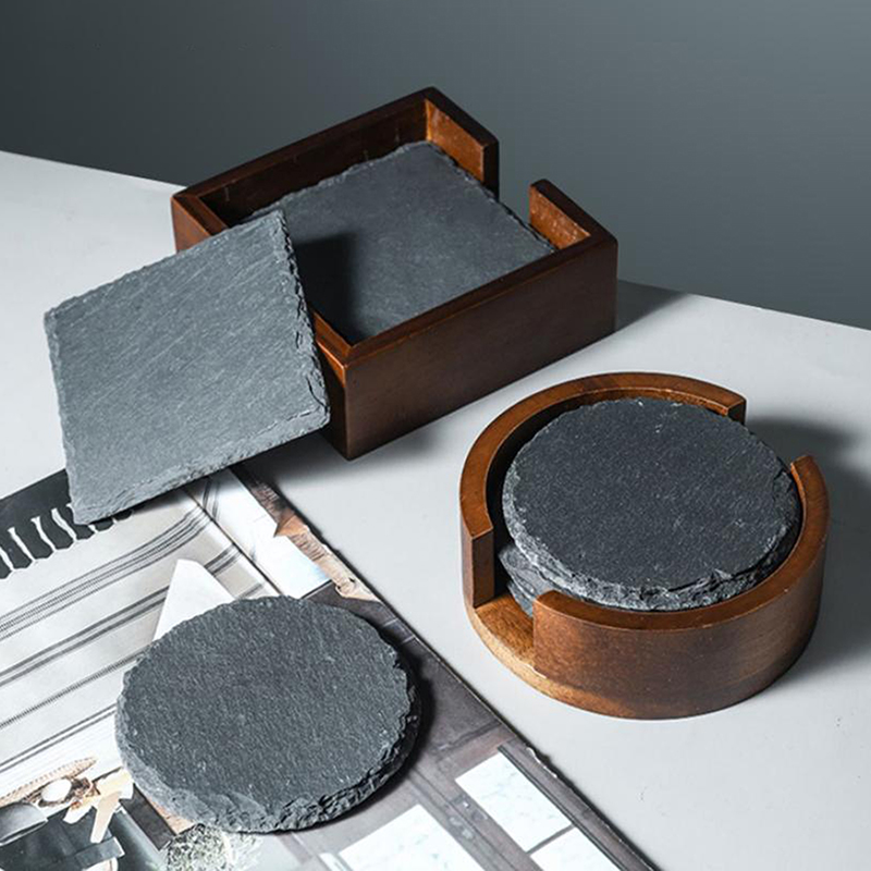 1個入りテーブルコースター、和風、再利用可能なスレートストー - Japanese Pottery のレビューと価格