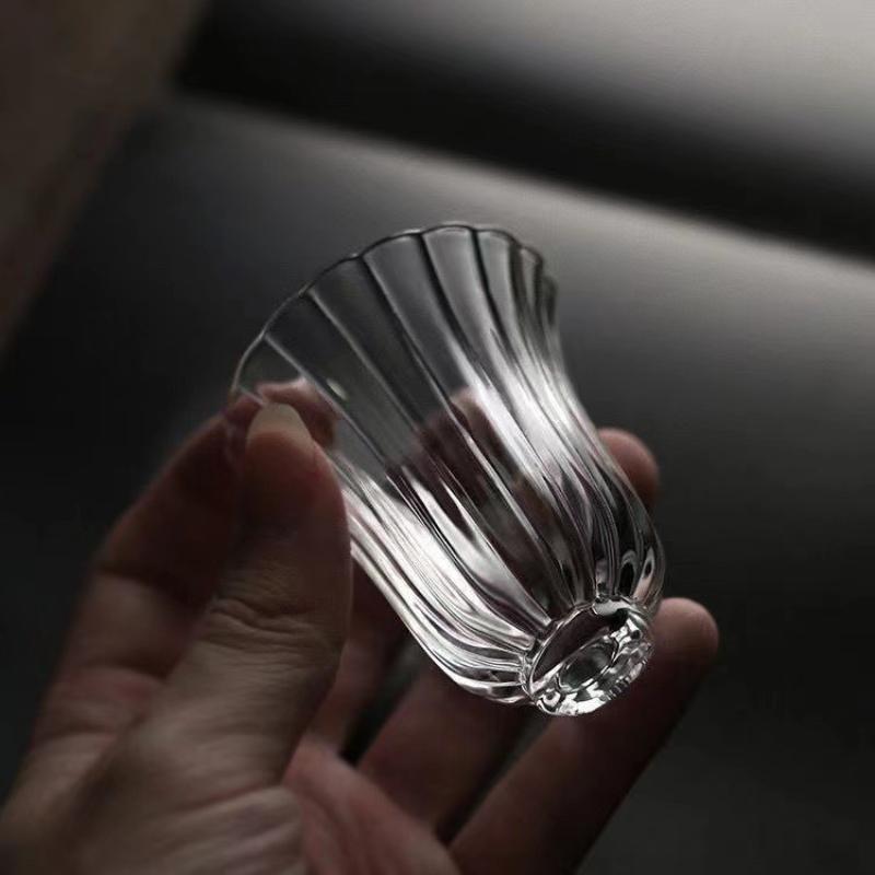 50ml 日本風花柄デザインガラスティーカップ 透明耐熱ティ - Japanese Tea のレビューと価格